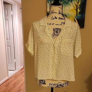 Women's Cream Polka Dot Top